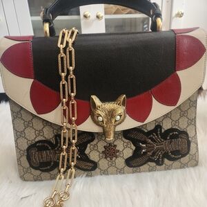 Gucci Broche Fox Top Handle Bag Free Labubu As A Gift!